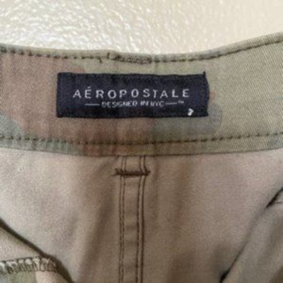 AEROPOSTALE ARMY GREEN CAMO A-LINE MINI SKIRT 6 - Picture 9 of 9